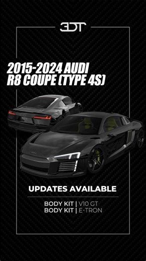 🚨 NEW PARTS DROP! 🚨 The V10 GT and E-TRON body kits for the 2015-2024 Audi R8 Coupe (Type 4S) are NOW AVAILABLE on 3DTuning! Get the ultimate visual upgrade for your virtual R8. Stop dreaming, start designing. 👉 FOLLOW: @3dtuning 🏁 | 3DTuning.com