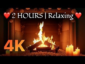 🔥Romantic Rose Fireplace with Candlelight | 2 Hour 4K Crackling Ambience for Love & Relaxation
