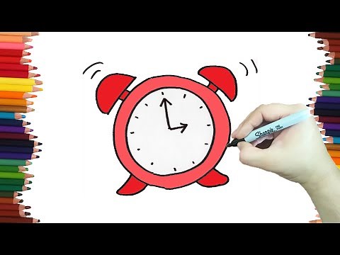 How to draw an alarm clock step by step and very easy - Coloring Pages