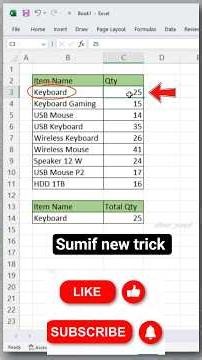 Excel में SUMIF की धांसू निंजा टेक्नीक 😱😱😱😱😱😱😱#excel #sumif #sumiftrick #viral #exceltips #tranding