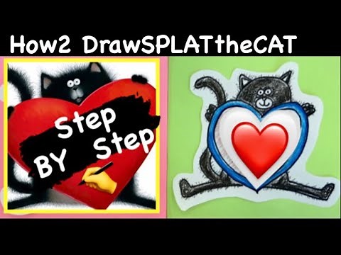 How to Draw Splat the Cat HEART - Easy step by step for KIDS #valentinesday #mrschuettesart