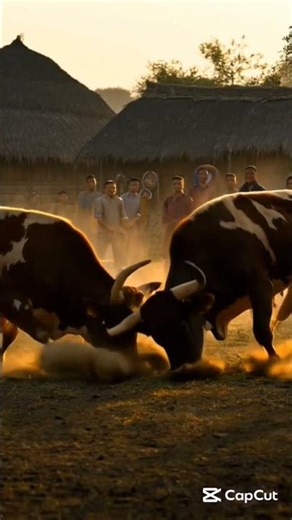 ⚔️ Two Strong Cows Fighting in Village | Realistic Cow Fight#cowvideo