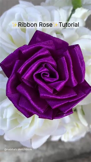 Another Ribbon Rose Tutorial 💜 #explorepage✨ #diy #rose #creatorsearchinsights