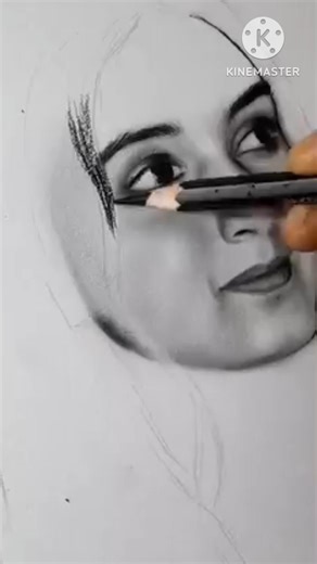 How to Draw Easy Beautiful Portrait Art 🎨 | Simple Face Drawing Tutorial #shorts