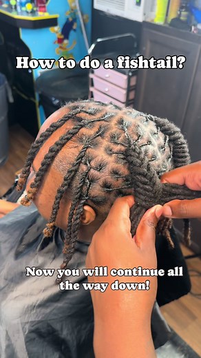 Here’s a quick tutorial on how to do a fishtail. I could really go into detail because on shorter hair it’s a bit more to explain once you get down to a certain part of the head before securing it . But hope this helps and if you will like to see the final style just lmk🥰 Shop my ABE GOATED products‼️🛍️ Link in my bio to purchase🥰 Text: (478) 340-8131 for more info‼️ Link is in my bio to book😌 —————— Follow @step.dalocgoat for more content🐐❤️‍🔥 #locs #locsstyles #locstylesforwomen #locstyl