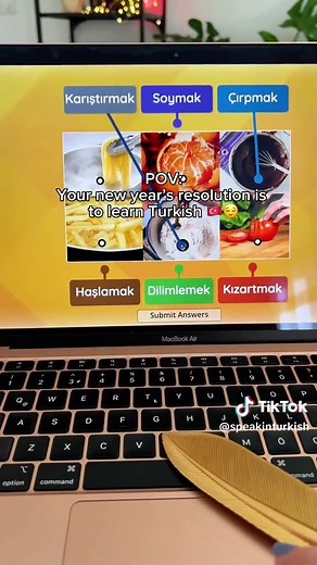 POV: Your new year’s resolution is to learn Turkish 🇹🇷😌 📣 Course registrations have been opened for a short time with a 40% SALE! If you want to learn Turkish with Turkish TV series and lots of exercises, don't miss out this opportunity! 🎉🇹🇷 ❓What's included in the fee? 🤔 ✅ 130 Video Lessons 📹 ✅ 700 Interactive Exercises 📝 ✅ 260 Pages Vocabulary Lists ✍🏼 ✅ 24/7 Open Chat Room 🗣️ ✅ 70 PDF Lessons 📚 ✅ Practice with Turkish TV series 😍 ✅ Certificate of Completion 🎓 ✅ 50 Short Stories