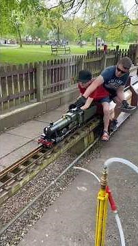 Dad Teaches Son How To Drive A Miniature Steam Engine #steamtrain