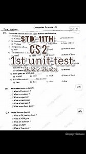 Std 11th | CS 2 | 1st Unit Test Paper 2025 | Maharashtra HSC Board | Simply Anshika