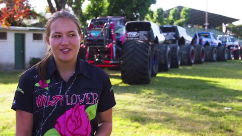 Monster truck teen takes on the pros