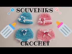 Part 1 Cute baby shower favors crocheted in one piece