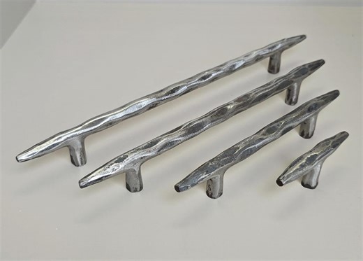 Hand Hammered Iron Handle: Rustic Cabinet & Drawer Pull - Etsy