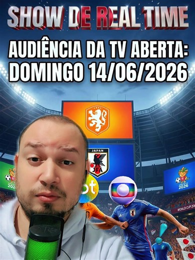 Audiência TV Aberta Domingo 14/06/2026 — Show de Real Time