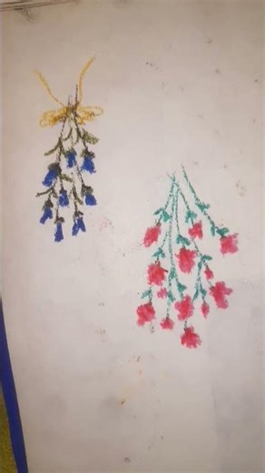 oil pastle drawing// blue flower 💠 🌼 #art #love #flowers