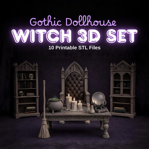 Gothic Witch Dollhouse STL Set – Printable Miniature Witch Furniture & Props - Etsy Australia