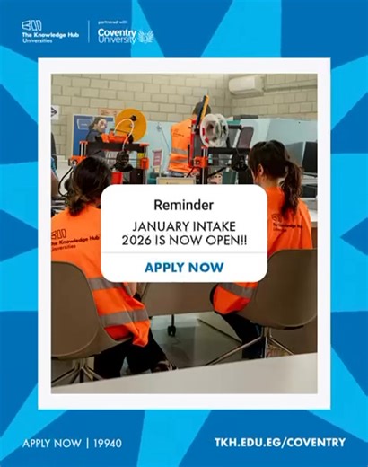 This is your reminder to start the year right January Intake is now open; seats are filling fast! Apply today and secure your place at Coventry University | The Knowledge Hub Universities