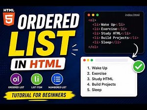 HTML Ordered List Tutorial for Beginners | ol and li Tags Explained