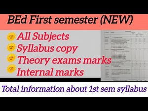 BEd First semester Subjects &Marks|All subjects syllabus copy and units sub topics|#bedexam