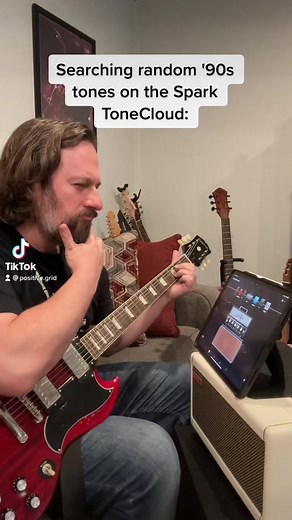 What famous tones should Jacob Givens look up next? #SparkAmp #positivegrid #jacobgivens #grunge #90s #90smusic #nirvana #smashingpumpkins #aliceinchains #tool #soundgarden #ratm #practiceamp #guitar #guitarist #guitaramp #guitarplayer #guitartone #guitartone #viral | Positive Grid