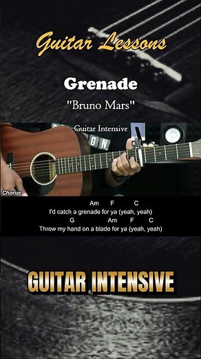Grenade - Bruno Mars | EASY Guitar Tutorial with Chords / Lyrics - Guitar Lessons #chordgitar