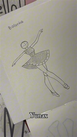 How to drawing ballerina and idol body tutorial sketch #shorts #stickman