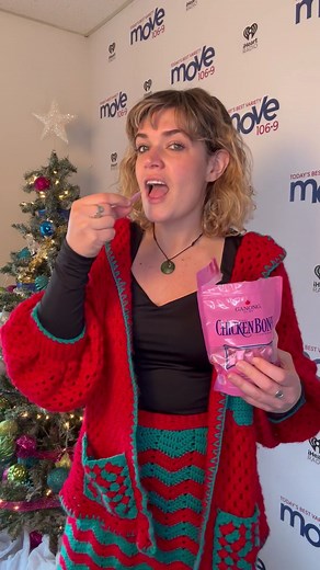 I finally tried the controversial New Brunswick traditional holiday candy that is Chicken Bones!!! With special support from Crash and Uncle Rob from Fredericton's Bounce Radio. What's another Maritimey food I need to try??? - Nicole Suzanne | Fredericton's Move