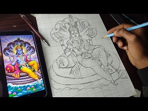 How to Draw Lord Vishnu | Lord Vishnu Drawing Step by Step | Outline Tutorial