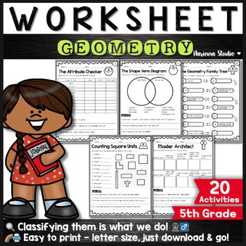 Classifying Quadrilaterals & 2D Shapes Worksheets | 5.G.B.3 5.G.B.4 Geometry