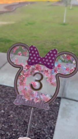 Glitter Minnie Mouse Cake Topper - Etsy