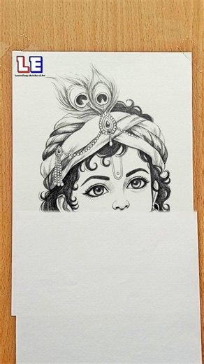 Satisfying Lord Krishna Pencil Sketch 🖊️✨ #artshorts