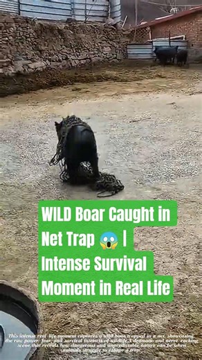 🔥 WILD Boar Caught in Net Trap 😱 | Intense Survival Moment in Real Life 🐗⚠️ #short