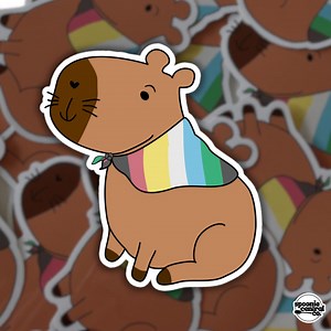 Capybara Sticker: Disability Pride Flag Bandana, Durable Vinyl Decal - Etsy