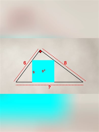 97.7 Fail This Blue Square Area In A Triangle Geometry Problem Math Question #math #mathematics #stem #education #learnontiktok #problem_solving #mindblown