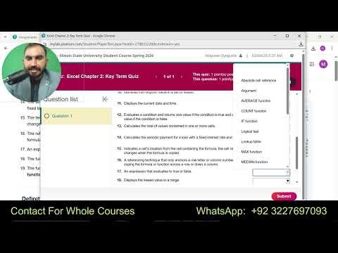 Excel Chapter 2: Key Term Quiz | Exp25_Excel Chapter 2: Key Term Quiz | Key Term Quiz