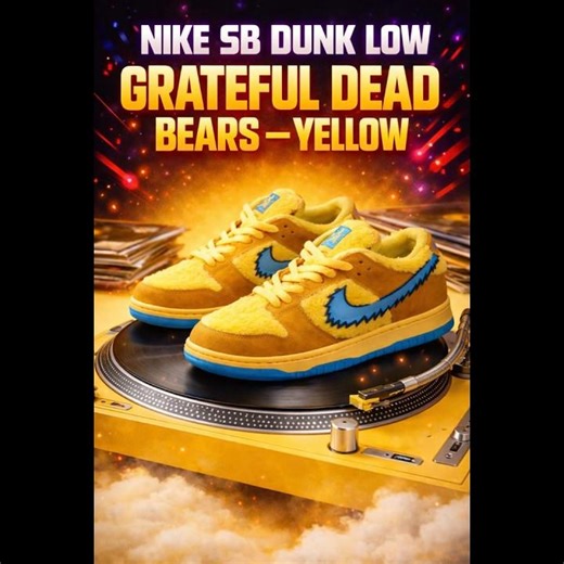 Nike SB Dunk Low “Grateful Dead Bears” – Yellow Heat🔥👀#nike #nikedunks #low #deadbears