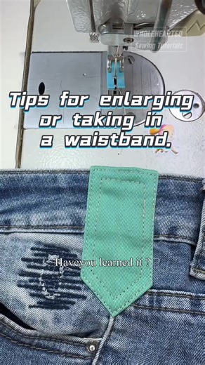 Tips for enlarging or taking in a waistband. #Wholeheartedapparel #Wholeheartedsewingtutorials #Wholeheartedsewing #Sewingtutorials #Sewinglife