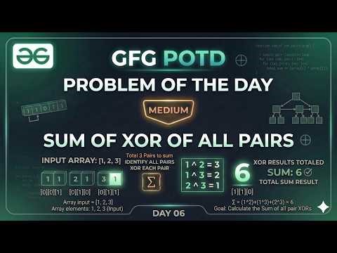 GFG POTD: Sum of XOR of all pairs | Bit-Magic SuffixSum (Java) | Day 06