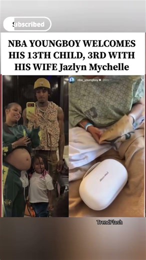 NBA YoungBoy welcomes baby #13 👶🎉 #nbayoungboy #jazlynmychelle #baby #shorts