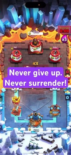 Never give up, never surrender!!! #clashroyaleshorts #clashroyale #buzzroyaleshorts #buzzroyale