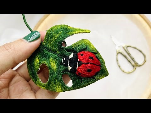 Beautiful 3D Ladybug Hand Embroidery - Simple Steps for Beginners