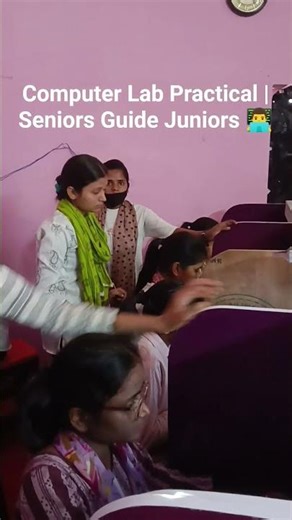 Senior Students Teaching Junior | Computer Practical Class#vidya mandir computer Lar