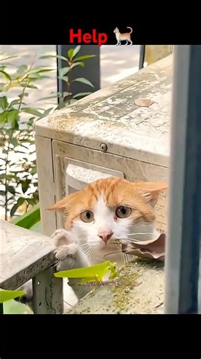 This cat was hungry and looking out the window, finally helped by a kind woman ❤️ #respect #helping