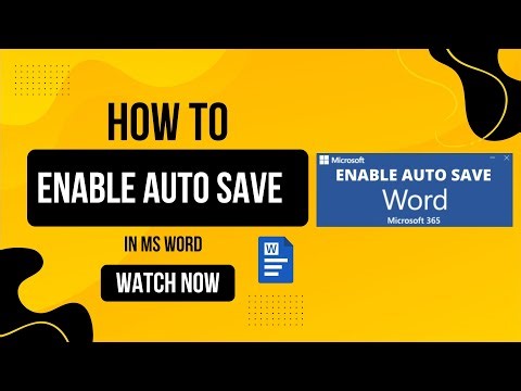 How to Enable AutoSave in MS Word | Turn On Auto Save Step-by-Step Tutorial