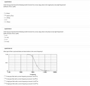 QUESTION 8Given that you have found the following transfer fun... | Filo