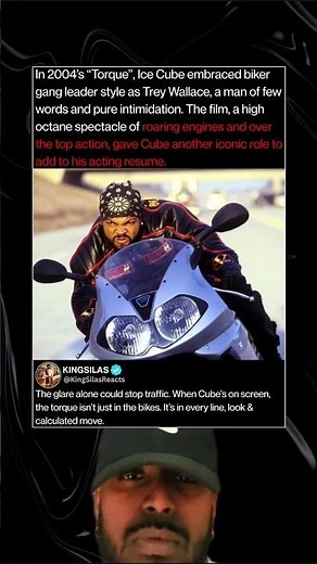 In 2004’s “Torque,” Ice Cube embraced biker gang leader style as Trey Wallace, a man of few words