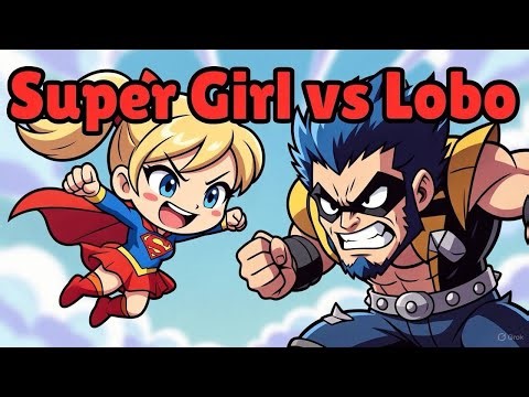 CUTE CHIBI SUPER GIRL VS LOBO⚡ Tiny Heroes, Big Fight#supergirl #chibianimation