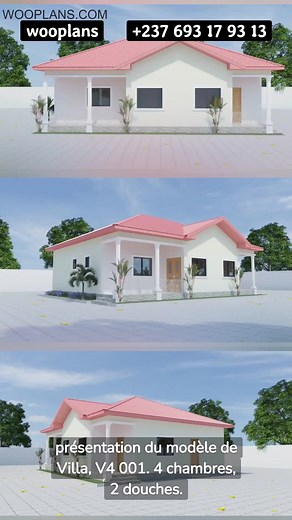 Exemple de présentation d'un plan du catalogue villa premium. Plus de 50 plans disponible dans le catalogue premium. #construction #afrique #architecture #villa #duplex