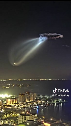SpaceX's launch on Wednesday morning created an unusual-looking cloud in the sky over Tampa Bay.
