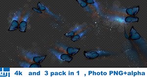 Blue Butterfly Dynamic Flying Particle Tail