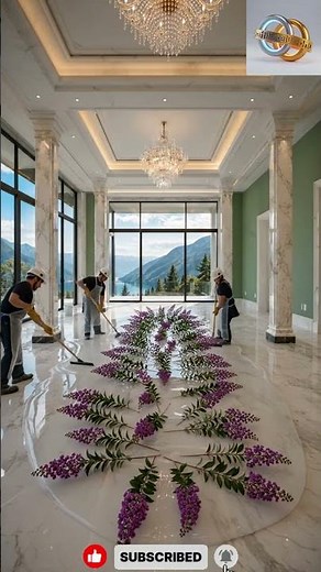 DIY Purple Floral Epoxy Resin Flooring: Step-by-Step Guide.#epoxy #epoxyresin #epoxyfloor #epoxyart