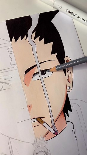 Drawing Shikamaru and Temari from Naruto | Anime Art Tutorial